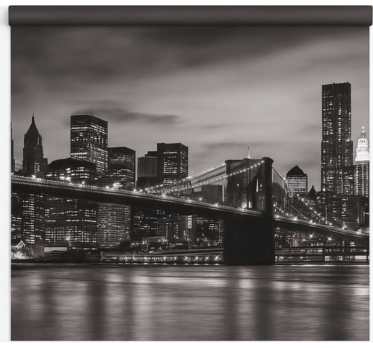 Cortina roller oficina ciudad de noche - TenVinilo