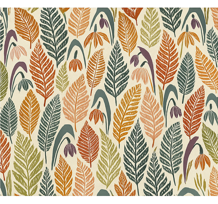 Cortina roller nórdico flores de campanilla multicolor - TenVinilo