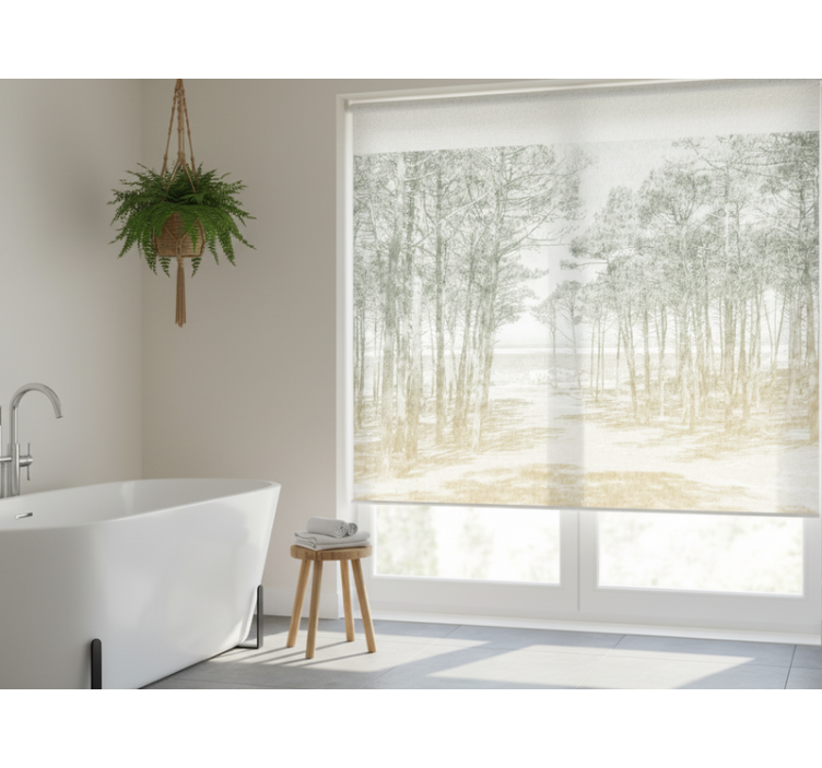 Cortina roller árboles bosque vintage shore - TenVinilo