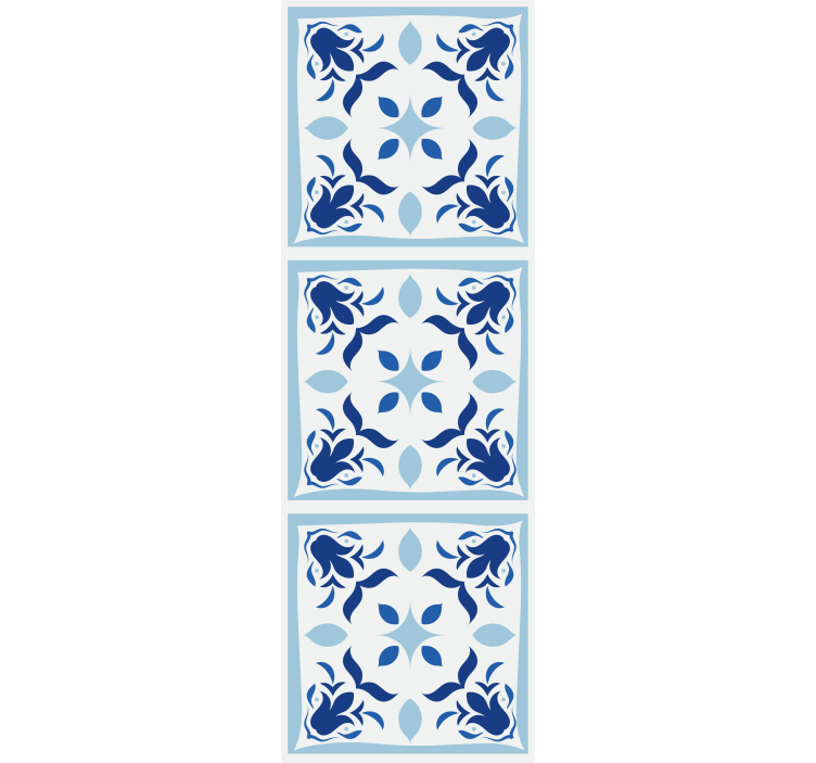 Cortina roller cocina azulejos portugueses florales - TenVinilo