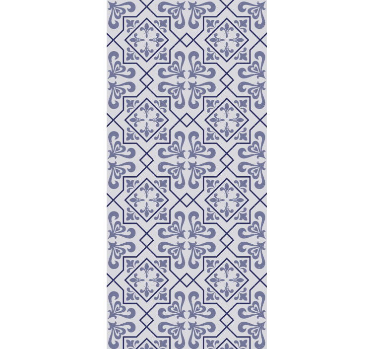 Cortina roller cocina azulejo octagonal azul - TenVinilo