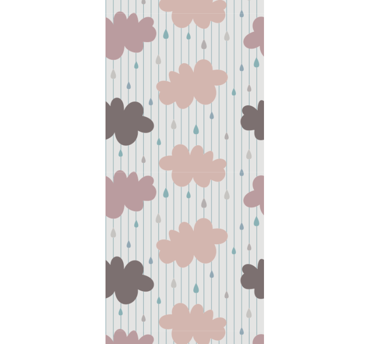 Cortina roller infantil nubes rosas de lluvia - TenVinilo