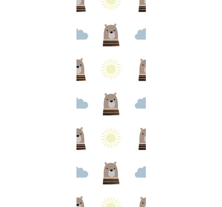 Cortina roller infantil oso marrón personalizable - TenVinilo