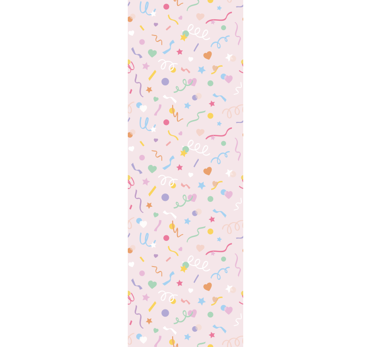 Cortina roller infantil con patrón de confeti pastel - TenVinilo