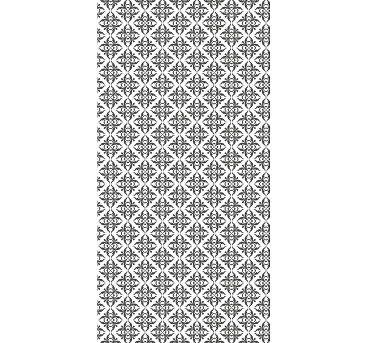 Cortina roller oficina floral negro elegante - TenVinilo