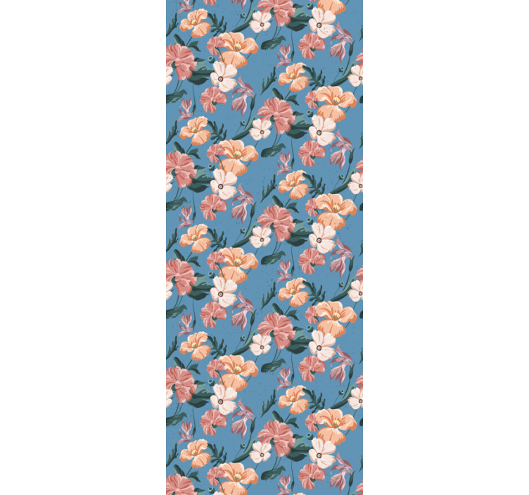 Cortina roller oficina estampado floral 'ziedi jeans' - TenVinilo