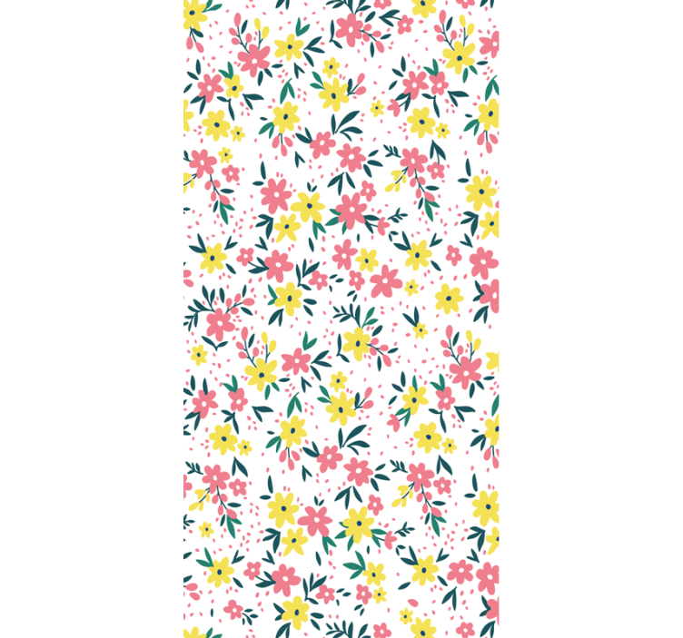 Cortina roller oficina estampado floral blanco - TenVinilo
