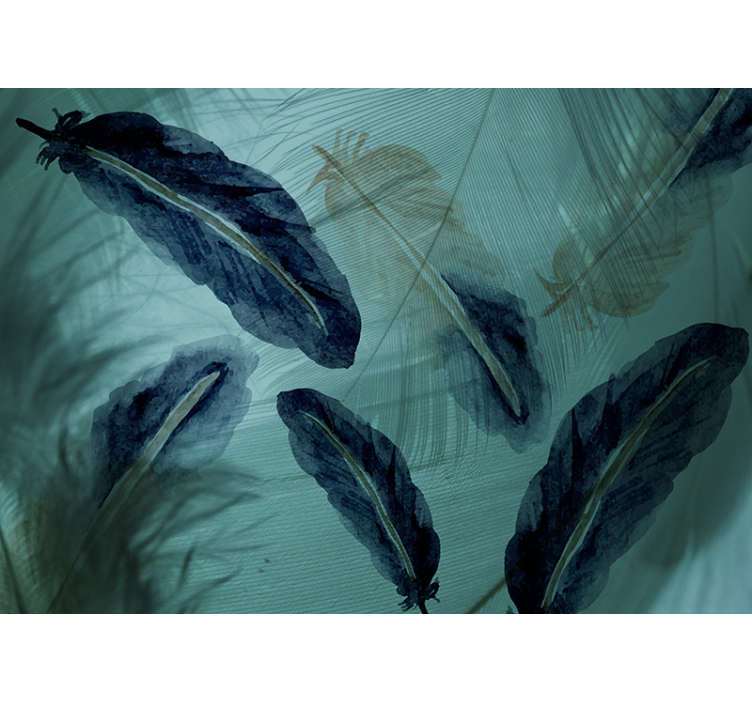 Cortina roller cocina plumas acuareladas estéticas - TenVinilo