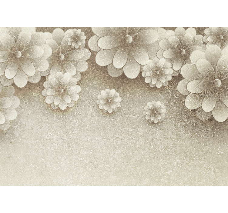 Cortina roller cocina efecto flores 3d color gris - TenVinilo