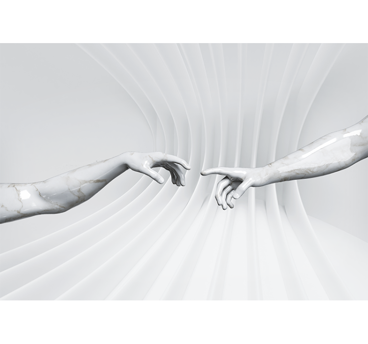 Cortina roller blanca ilusión óptica creación de adán - TenVinilo