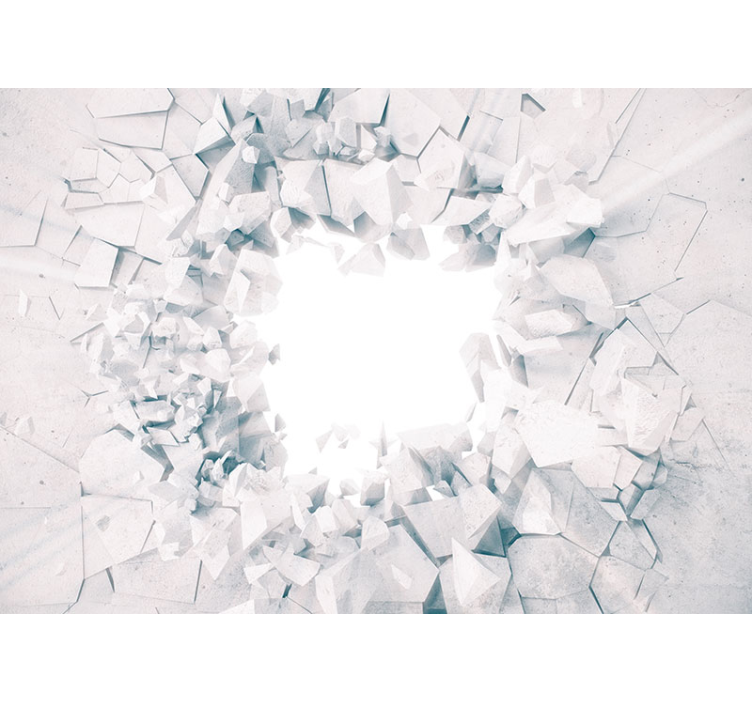 Cortina roller blanca formas geométricas explosivas - TenVinilo