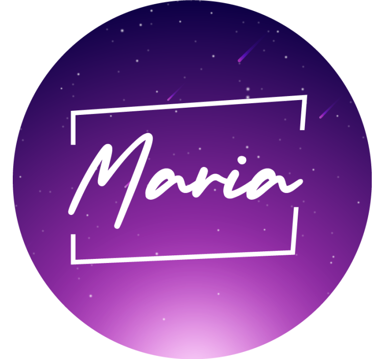 Cortina roller morada galaxia púrpura con nombre - TenVinilo