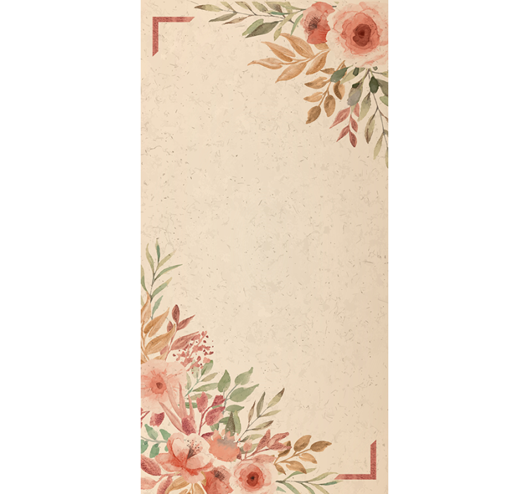 Cortina roller floral encantador borde beige - TenVinilo
