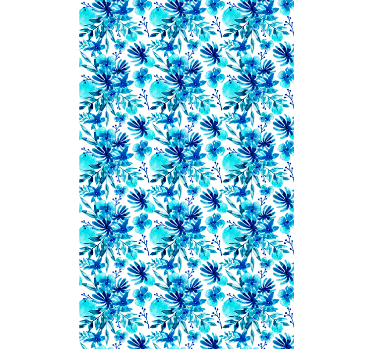 Cortina roller flores tema azul vivo - TenVinilo