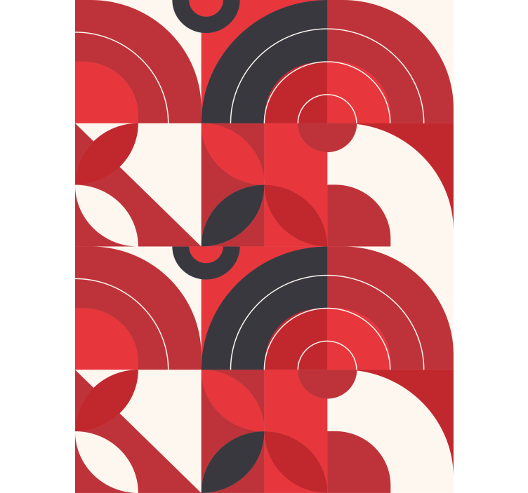 Estor dibujos Arte geométrico rojo - TenVinilo