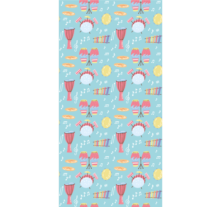 Cortina roller original patrones de instrumentos musicales - TenVinilo