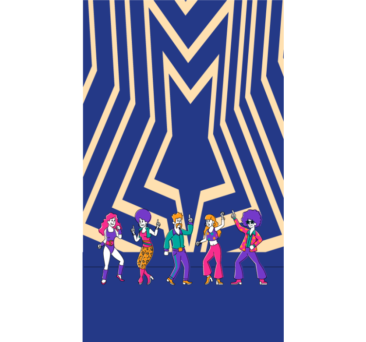 Cortina roller divertida ambiente de baile disco - TenVinilo