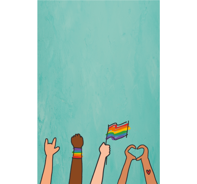 Cortina roller manos orgullosas exhibidas - TenVinilo