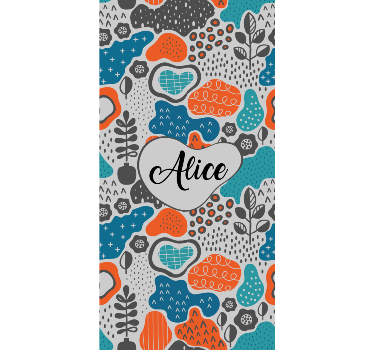 Cortina roller juvenil diseño de nombre abstracto - TenVinilo