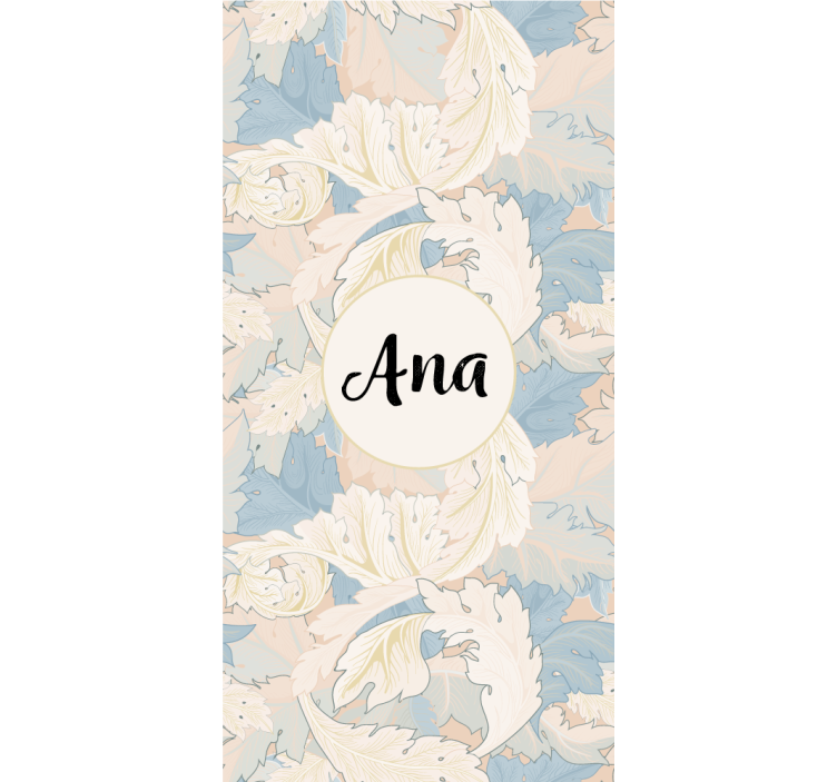 Cortina roller living comedor motivo botánico con nombre - TenVinilo