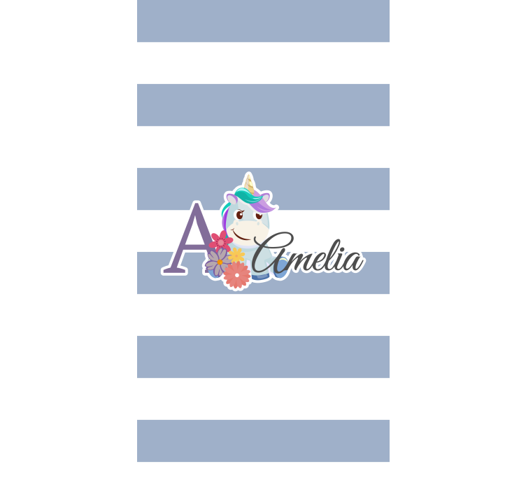 Cortina roller infantil nombre de unicornio personalizado - TenVinilo