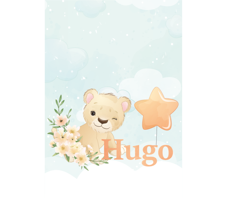 Estor bebé Lindo león para niño con nombre - TenVinilo