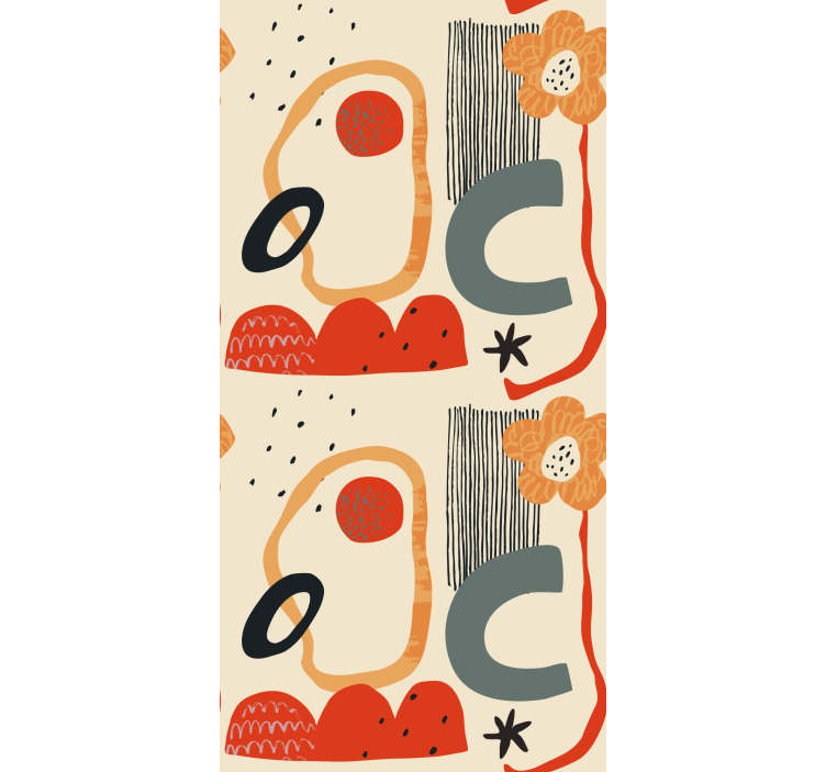 Cortina roller composición floral abstracta - TenVinilo