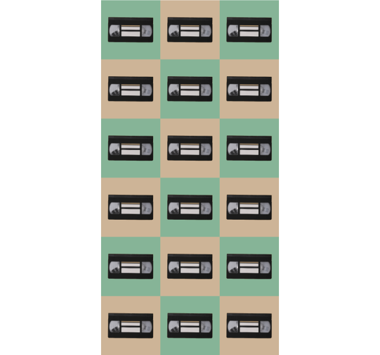 Cortina roller vintage patrón de cinta retro - TenVinilo