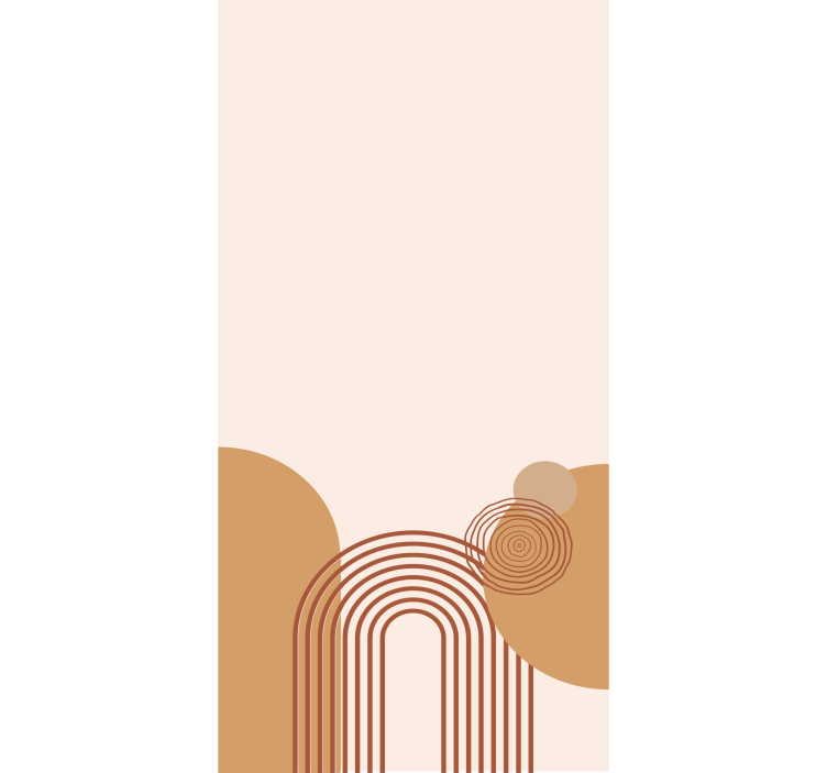 Cortina roller moderno diseño de línea curva en color beige - TenVinilo