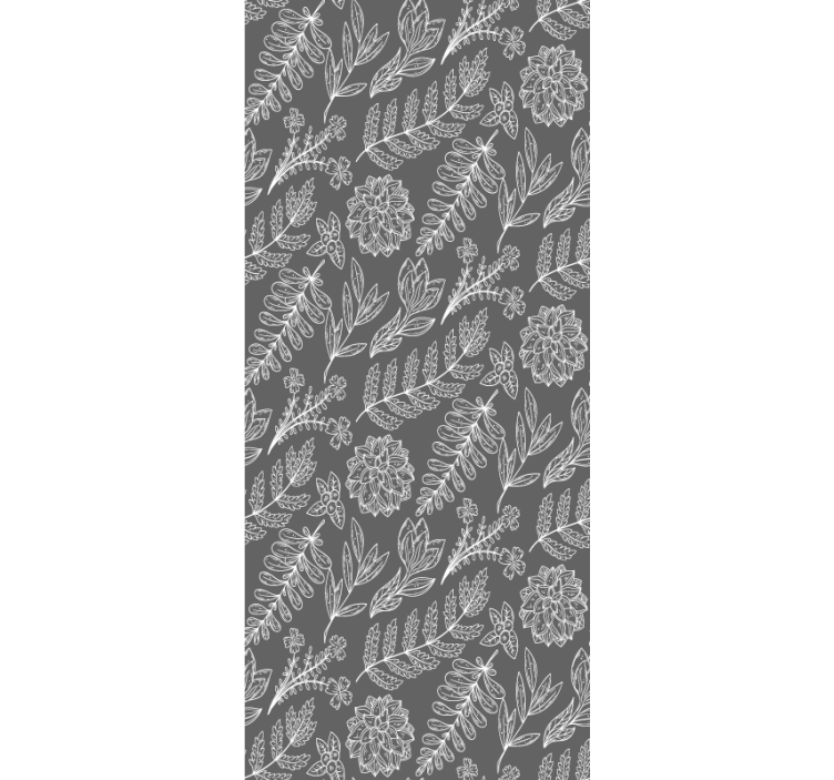 Cortina roller flores patrón de contorno floral - TenVinilo