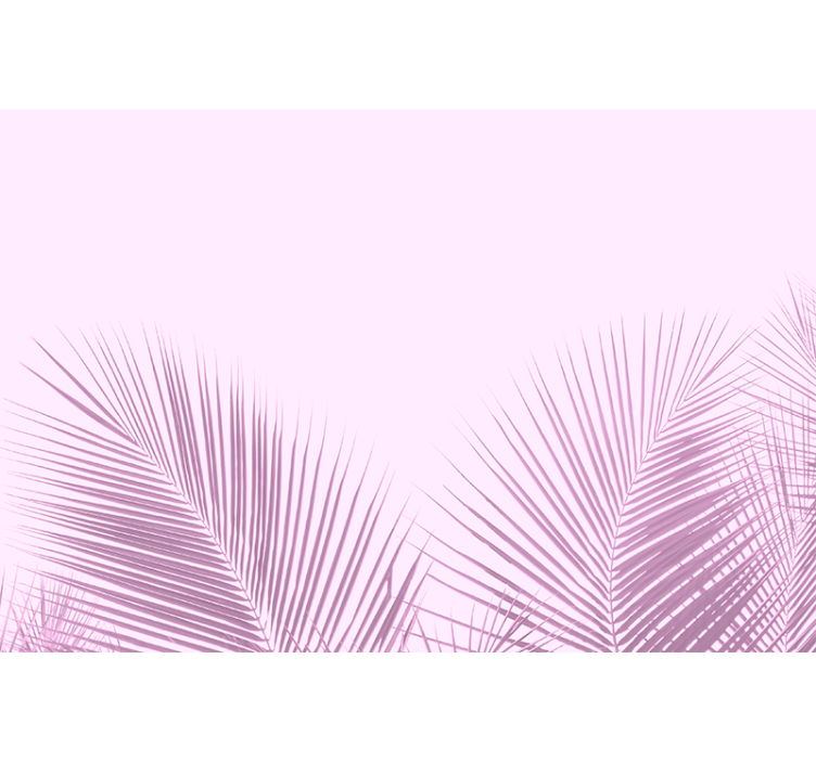 Estor flores Hojas de palmera rosa estilo kawaii - TenVinilo