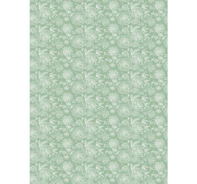 Cortina roller flores elementos vegetales delicados - TenVinilo