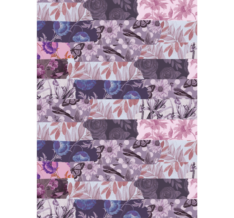 Estor estilo floral collage digital lavender - TenVinilo