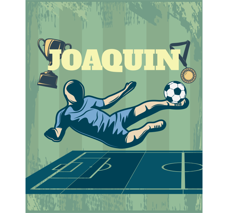 Estor de fútbol personalizable verde y azul - TenVinilo