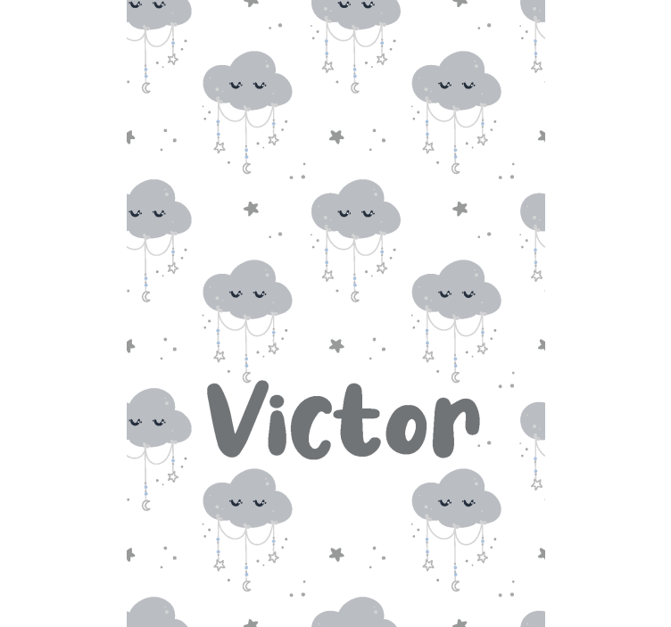 Cortina roller nubes patrón gris personalizado - TenVinilo