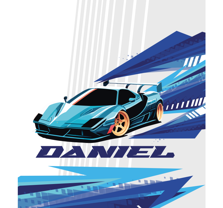 Cortina roller personalizable coche de carreras azul - TenVinilo