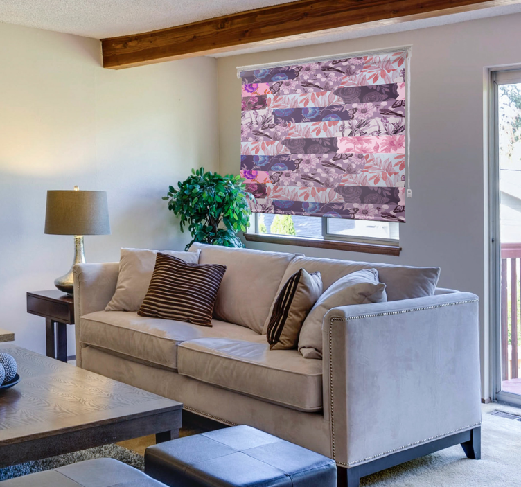 Estor estilo floral collage digital lavender - TenVinilo