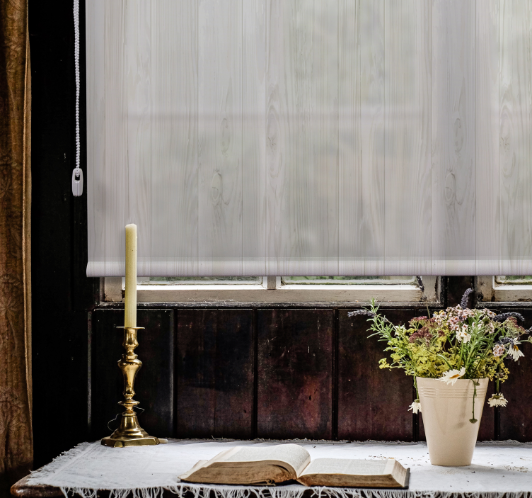 Estor estilo rústico efecto madera blanca - TenVinilo