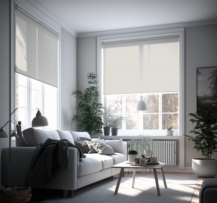 Estor estilo nórdico con lineas grises - TenVinilo