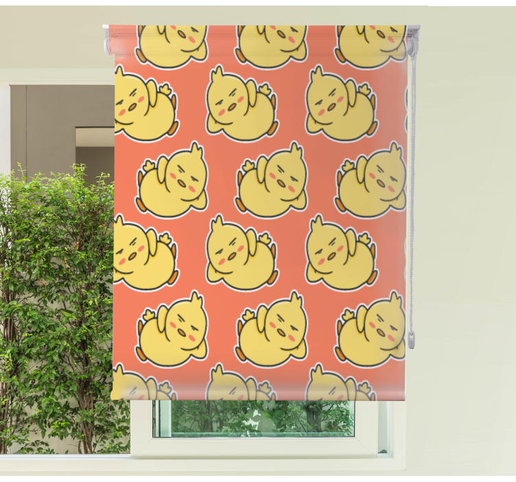 Cortina roller animales personajes de pollitos amarillos - TenVinilo