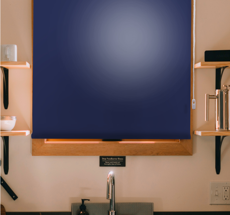 Cortina roller black out tono azul marino intenso - TenVinilo