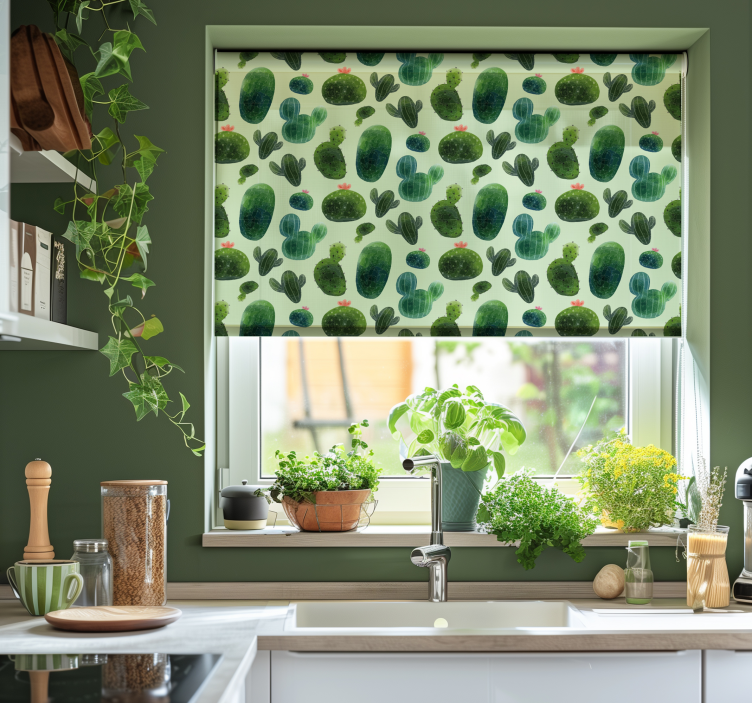 Cortina roller cactus patrón del desierto - TenVinilo