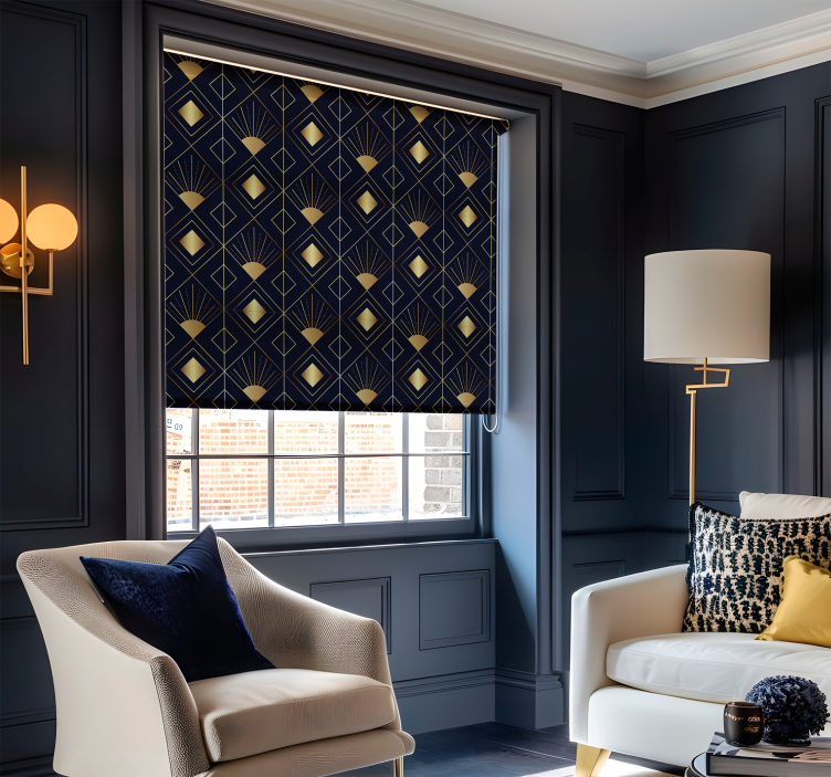 Cortina roller elegante estilo art déco - TenVinilo