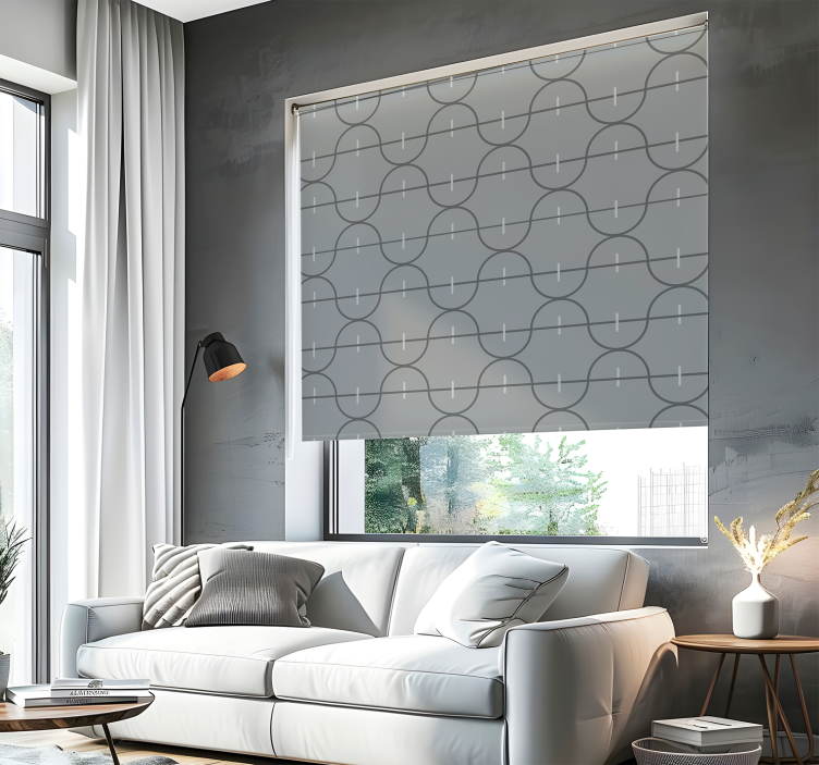 Cortina roller elegante patrón de rayas irregulares - TenVinilo