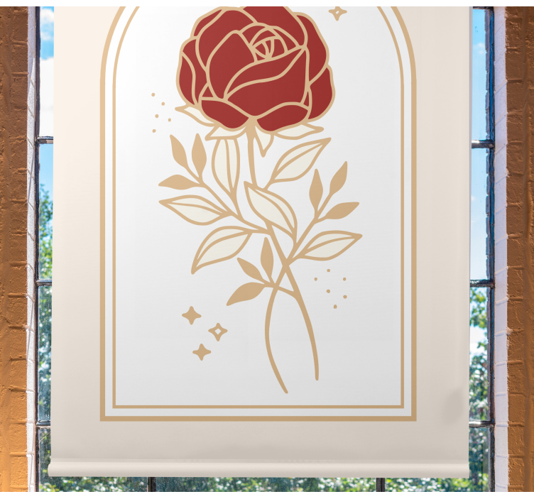 Cortina roller elegante rosa arqueada beige - TenVinilo