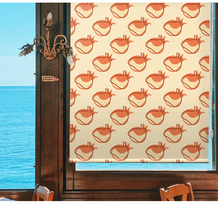 Cortina roller frutas patrón de verduras beige - TenVinilo