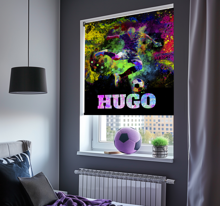 Cortina roller fútbol diseño colorido - TenVinilo