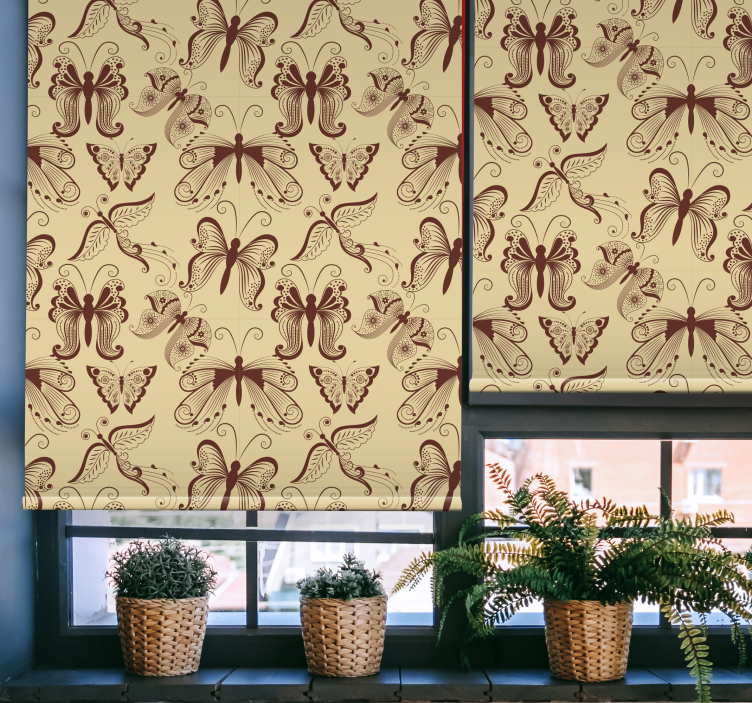Cortina roller mariposas intrincado patrón de mariposa - TenVinilo