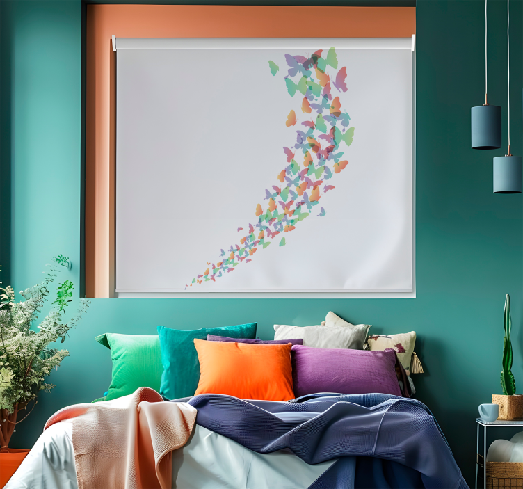 Cortina roller mariposas volando en linea - TenVinilo