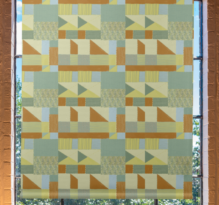 Cortina roller moderno exploración de formas geométricas - TenVinilo